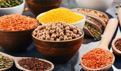 Composition with variety of vegetarian food ingredients