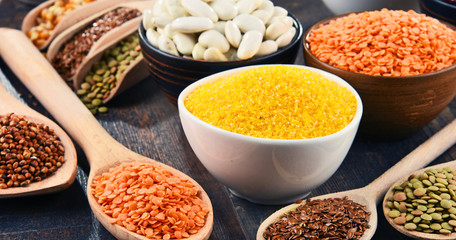 Composition with variety of vegetarian food ingredients