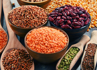 Composition with variety of vegetarian food ingredients