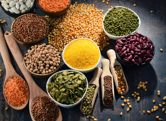 Composition with variety of vegetarian food ingredients