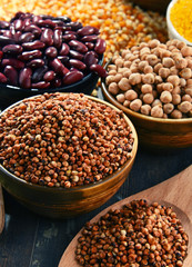 Composition with variety of vegetarian food ingredients