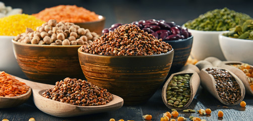 Composition with variety of vegetarian food ingredients