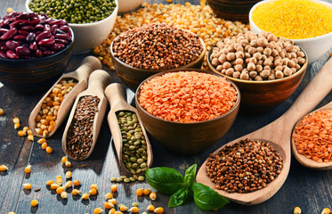 Composition with variety of vegetarian food ingredients