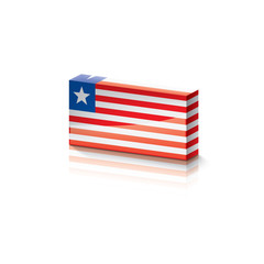 Liberia flag, vector illustration on a white background.