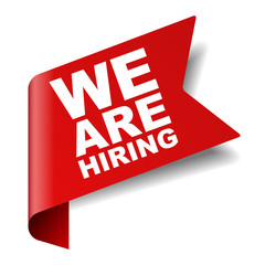 red vector banner we are hiring