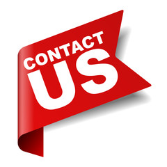 red vector banner contact us