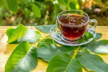 Tea time - Relax With Hot Tea In Zen Garden