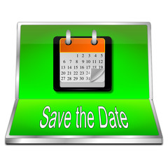 Save the Date Button - 3D illustration