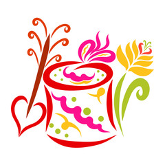 Romantic gift for lover, box, flower and arrow with heart