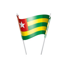 togo flag, vector illustration on a white background.