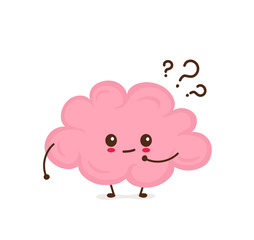 Fototapeta premium Cute smiling happy funny brain 