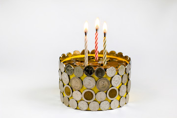 Cake of shekels. Coins of Israel