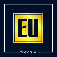 Initial Letter EU Logo Template Design Vector Illustration