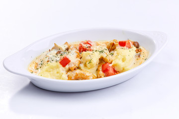 chicken with mashed potato