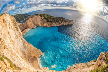 Navagio beach with shipwreck on Zakynthos island in Greece