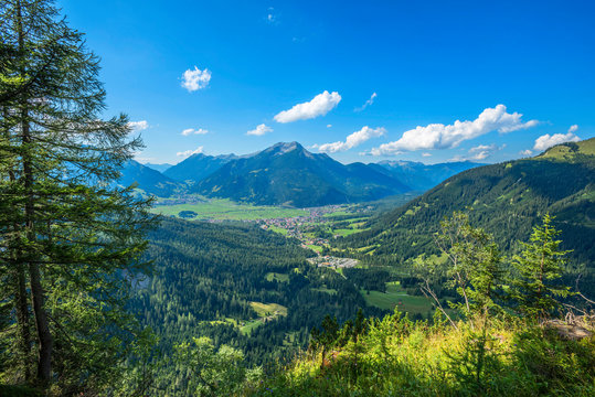 View at Ehrwald with Daniel mountain, Tyrol, Austria