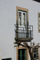 Old house balcony. Obidos, Portugal