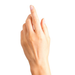 Obraz premium Woman hand with the index finger pointing up