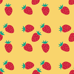 Fototapeta na wymiar Seamless pattern with strawberry. Fruit background. Vector illustration.