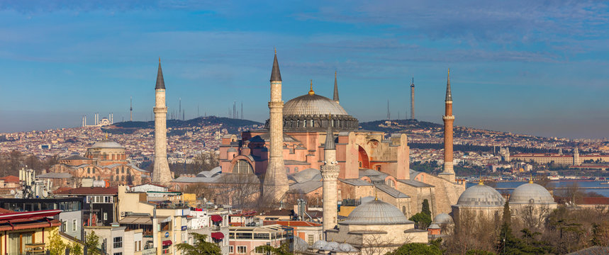 Cityscape with Hagia Sophia, Ayasofya, Istanbul, Turkey