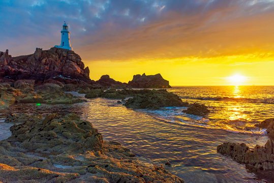 United Kingdom, Channel Islands, Jersey, Corbiere Lighthouse