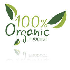 Organic Product sign isolated in white.