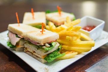 Mini sandwiches on a white plate