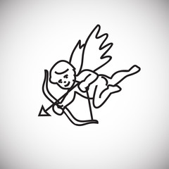 Cupid thin line on white background icon