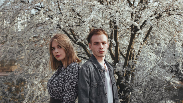 love-story phoro of the young couple in love