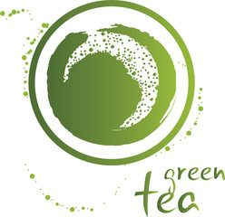 Vector icon of green tea cup