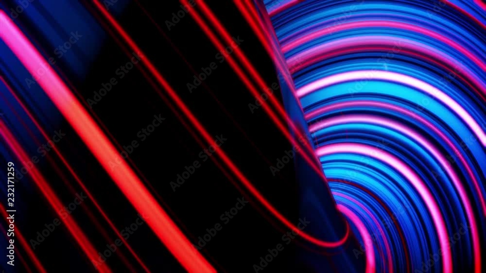 Poster animation of glowing neon lines. abstract background with wavy color lines. concept of computer grap