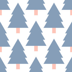 Fototapeta premium Spruce forest seamless pattern. Tree background. Vector illustration.