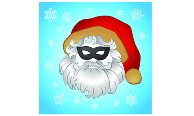 sketch of santa claus face secret santa engraving style hand drawn illustration 