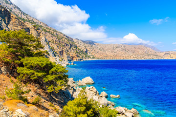 Beautiful sea coast near Apella beach on Karpathos island, Greece