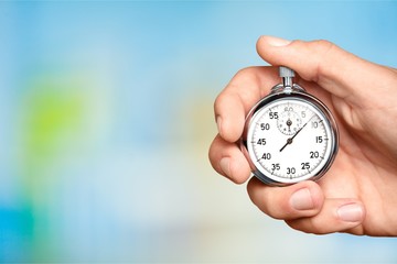 Close-up Stopwatch in Human Hand, Timer