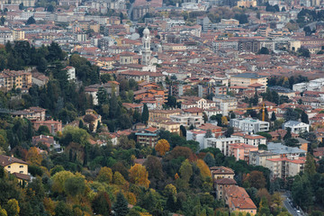 Fototapeta na wymiar View of old town of Bergamo italy