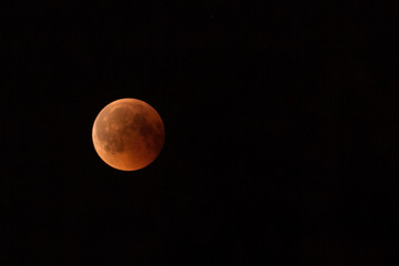 July 27, 2018 is the longest lunar eclipse of the century. Lunar eclipse in the black night sky
