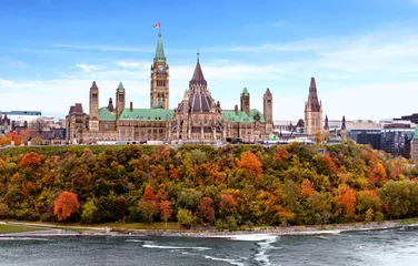 Stickers pour porte Canada Colline du Parlement à l& 39 automne, Ottawa, Ontario, Canada
