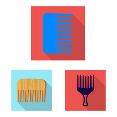 Vector design of brush and hair symbol. Set of brush and hairbrush stock symbol for web.