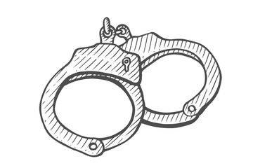 Handcuffs Hand drawn