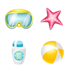 Isolated object of equipment and swimming symbol. Set of equipment and activity stock vector illustration.