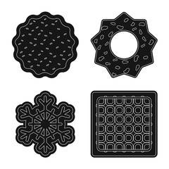 Isolated object of biscuit and bake sign. Collection of biscuit and chocolate vector icon for stock.