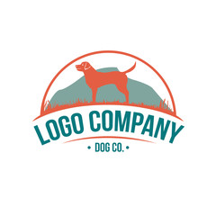 Dog Silhouette Isolated On White Background. Vector object for Labels, Badges, Logos and other Design.