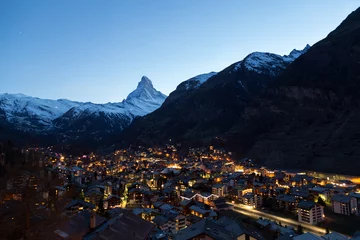 Tableaux ronds sur aluminium brossé Cervin Swiss Alps Matterhorn Zermatt