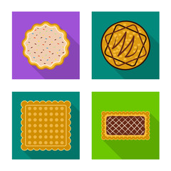 Vector illustration of biscuit and bake icon. Set of biscuit and chocolate stock symbol for web.