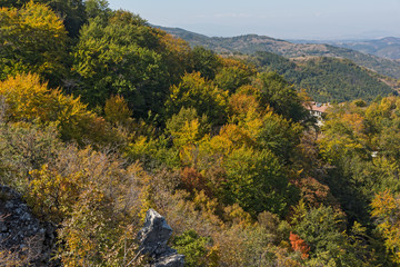 Fototapeta premium Amazing Autumn landscape of Ruen Mountain - northern part of Vlahina Mountain, Kyustendil Region, Bulgaria
