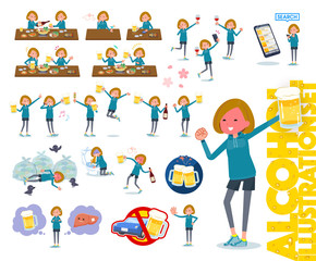 flat type Bob hair women Sportswear_alcohol