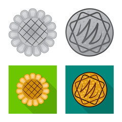 Isolated object of biscuit and bake logo. Set of biscuit and chocolate vector icon for stock.