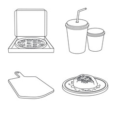Vector design of pizza and food icon. Collection of pizza and italy stock symbol for web.