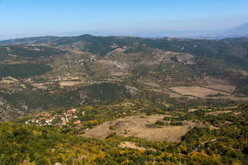 Fototapeta na wymiar Amazing Autumn landscape of Ruen Mountain - northern part of Vlahina Mountain, Kyustendil Region, Bulgaria